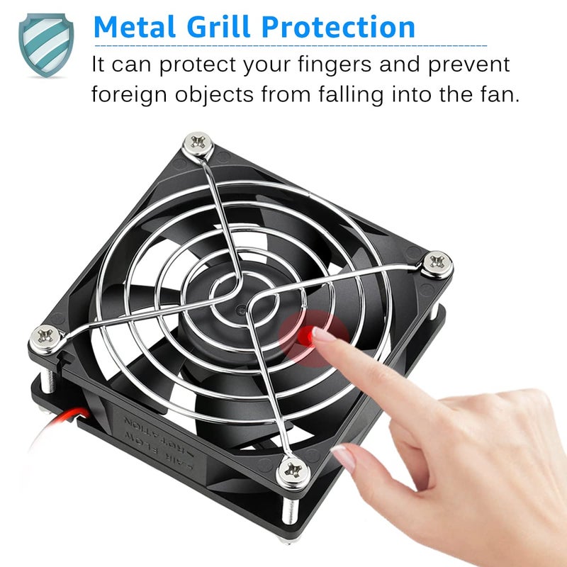 GDSTIME 2 Pack 80mm x 80mm x 25mm 12V DC Brushless Cooling Fan 2Pin - Image 4